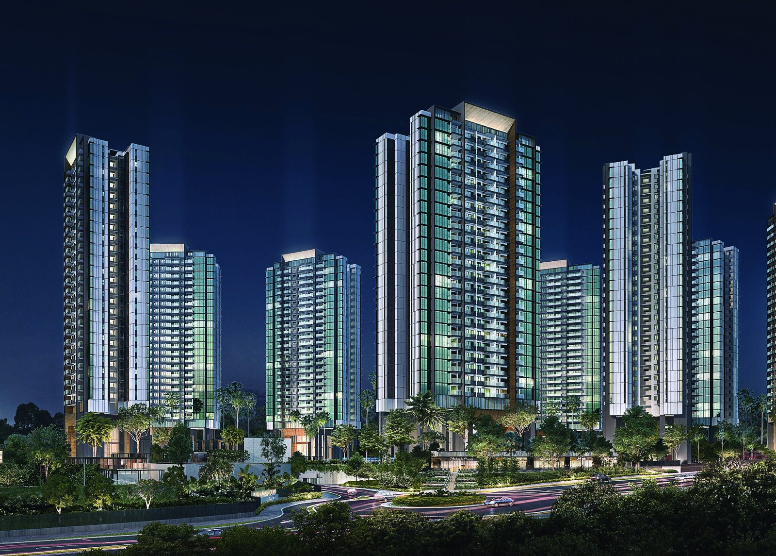 Towers at night (artist’s impression)