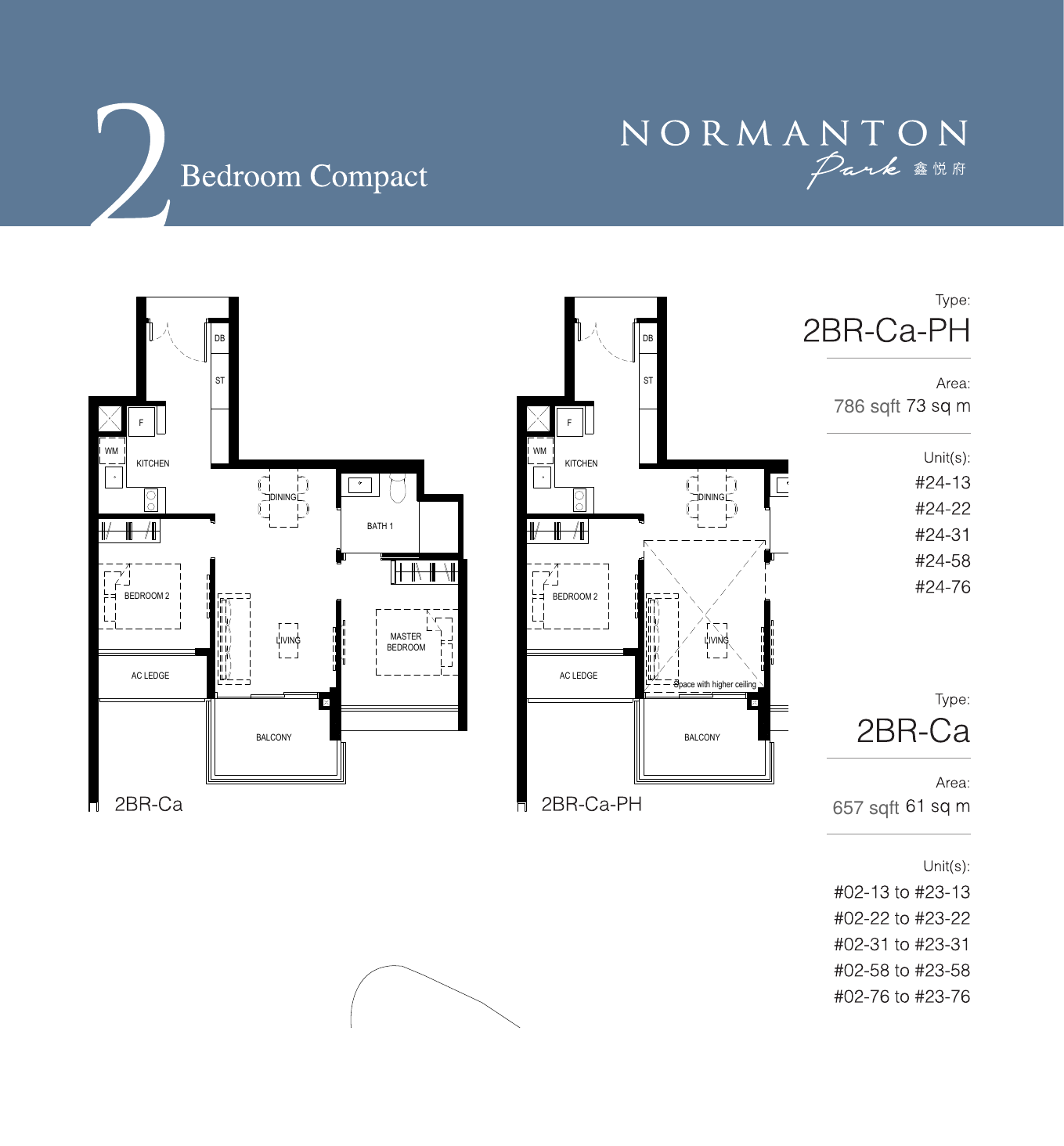 2-Bedroom Compact layouts